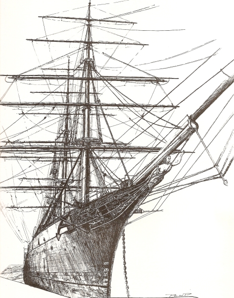 The Cutty Sark from the bow