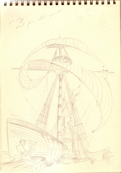 Mayflower: Wind from starboard quarter: Graham Nunn reading